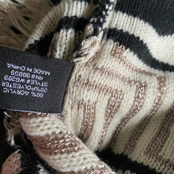 Walter Baker Alex Intarsia-knit Fringe Poncho Sweater NEW - Picture 8 of 10